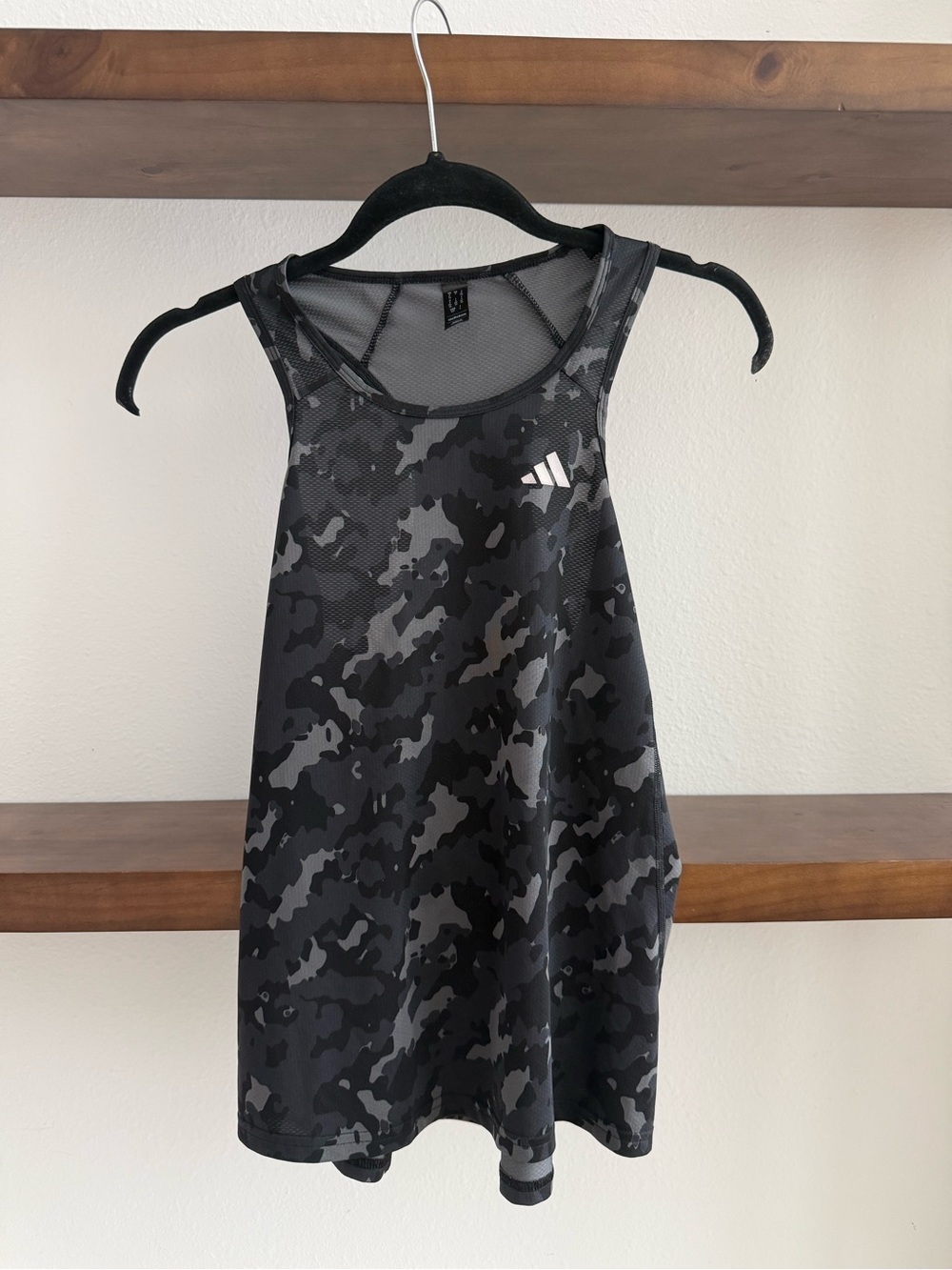 adidas Women’s Black & Gray Camo Backless Tank